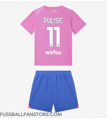 AC Milan Christian Pulisic #11 Replik 3rd trikot Kinder 2023-24 Kurzarm (+ Kurze Hosen)